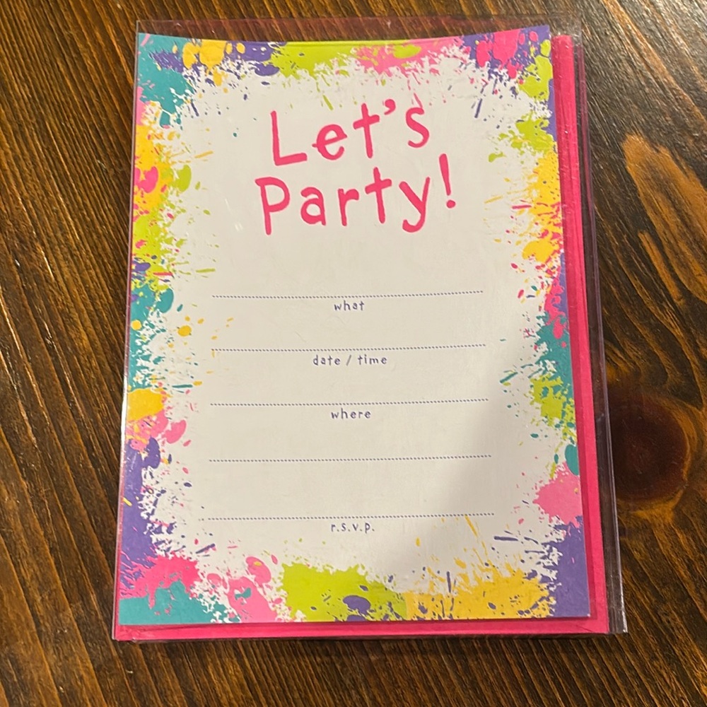 🆕 10 Party Invitations & Envelopes